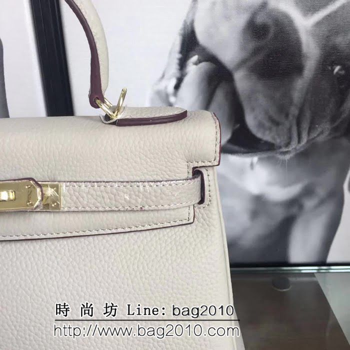 愛馬仕Hermes 頭層牛皮荔枝紋凱莉包 時尚手提包 0AM1150